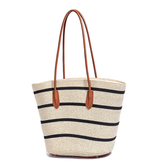 Striped Espadrilles Bucket Bag
